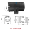 Alle terreinwielen 12V RV uitlaatventilator inline blower machinekamer DC Motor Jacht Keuken Marine Geschikt voor Larine Access