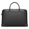 Porte-documents d'affaires en cuir de vache véritable pour hommes, sacoches de grande capacité, porte-documents pour ordinateur portable de 17 pouces, sac à main de bureau