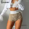 Shorts pour femmes Tendance de la mode d'été Paillettes Taille haute Mini Glitter Vêtements Sexy Skinny Party Discothèque Femmes Streetwear