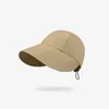 ボールキャップフィッシャーマンキャップサンハット洗浄カウボーイポータブルワイドブリム保護帽子夏のクイックドライバイザー調整可能なドローストリング