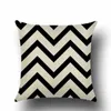 Pillow Nordic Decorative Black White Cover Triangular Geometric Pattern Printed 45X45 Velvet Linen Abstract J1824