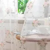 Rideau pastoral rose fleur broderie rideaux transparents pour filles chambre Vintage dentelle florale rideaux fenêtre traitement décoration