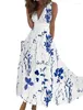 Casual Dresses Vestidos Summer Women Dress 2024 Elegant Party Sleeveless Long Robe Sexy Bohemian Print Sundress