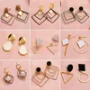 Dangle Earrings X&P Fashion Round Drop Korean For Women Geometric Acrylic Hanging Earings Wedding 2024 Kolczyki Jewelry Gift