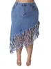 Wmstar Plus Size Solo Gonne Abbigliamento donna Denim Maxi con nappa Aderente sexy in abiti Goccia all'ingrosso 240126