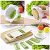 Outils de légumes fruits Walfos Mandoline Peeler Râpe Légumes Cutter avec 5 lames Carotte Oignon Slicer Accessoires de cuisine 210317 Dhkxm