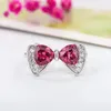 Cluster Rings Elegant Silver Bowknot Ring For Daily Wear 6mm VVS Grade Natural Garnet 925 Sterling Jewelry