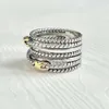 디자이너 David Yuman Yurma Jewelry 925 Sterling Silver Multi Layer Twisted Wire Ring