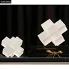 Minimalism Cross Crystal Ornaments Transparent Geometric Square Staty Desk Decoration Frosted Glass Crafts Sculpture 240123