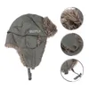 Ball Caps Unisex Trapper Hat Thicken Fleece Ski With Ear Flaps Warm Outdoor Adjustable Hunting Headdress