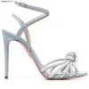 2024 Topp lyxiga märken Celeste Sandals Shoes !! Eleganta kvinnor kristaller strappy lady high klackar sommar brud bröllop fest rabatt skor eu35-43