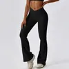 Calças ativas yoga mulheres flare leggings lycra ginásio roupas para esportes collants roupas esportivas pilates branco preto verde