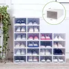 透明20 Schuhboxen Stapelbar Schuhaufbewahrung Box Kunststoff Schuhkarton 240131