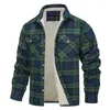 Herenjassen Fleece geruite jas Casual los Katoen Dikkere voering Flanel Warm Uitloper Herfst Winter Werkjas Bovenkleding S-5XL