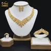 Conjunto de jóias 24k banhado a ouro conjunto para mulher bijoux africaine dubai luxo nupcial colar marca brinco e neckalace conjunto 240123