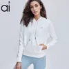 Al yoga uzun kollu kapüşonlu ceketler yumuşak 1/2 yarım zip kazak sweatshirt jogger fitness eğitimi gevşek gündelik sonbahar kış ceket stüdyo-sokak terteleri