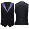 Gilets pour hommes Rouge Violet Vert Ciel Bleu Revers Pour Hommes Slim Fit Costume Mâle Gilet Gilet Homme Casual Sans Manches Formelle Veste D'affaires