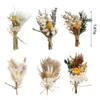 Decorative Flowers 6Pack Dried Bouquets Mini Flower Natural Material Plant Glass Stems Babysbreath Po Props