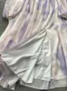 Casual Dresses Yuoomuoo Romantic Tie Dye Print Long Dress Spring Summer Fashion Big Swing A-Line Chiffon Korean Party Vestidos