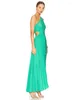 Sukienki zwykłe ALC Summer/Autumn Sukienka Poliester Asymetria Nex-Neck zielona niebieska kostka bez rękawów plisowana wysoka talia seksowne wakacje