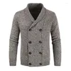 Pulls de chandail masculin Pull de cardiater épais slim tricot à tricots solides Spring Automne Casual Mens Vêtements