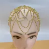 Hair Clips Flapper Cap Headpiece Head Jewelry Forehead Headwear With Rhinestones For Birthday Stage Party Show Dress Up