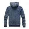 Mens Autumn Winter Coats Denim Fur Jacket Huven tjock varm ytterkläder överrock vindbrytare avslappnade toppar xl xxl xxxl