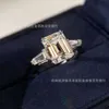 Designer Tiffaney Jewelry T Family 925 Sterling Silver High Carbon Simple Cut Wedding Ring för män och kvinnor