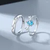 Bagues de cluster Zircon Elk ouvert pour femmes hommes conception simple 925 sterling argent amoureux bague de fête de Noël bijoux cadeaux de la Saint-Valentin