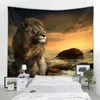 Tapisserier Lion Decorative Tapestry Hippie Bohemian Wall Gypsy Landscape Bedrum