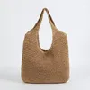 Outdoor Bags 1 Pc Rattan Handmade Women Shoulder Bag Woven Female Handbag Big Capacity Straw Women's Beach For City