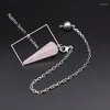 Ожерелья с подвесками, маленькие настоящие хрустальные маятники, шестиугольный маятник из натурального камня для начинающих гадания, Wicca Spritual Pendulo X030