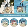 ストレージバッグファッション女性クリアトートPVCレーザー防水透明なハンドバッグ