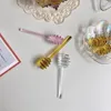 Spoons 13.6cm Handle Glass Honey Spoon Kitchen Gadget Jar Coffee Stirring Bee Dipper Stirrer Muddler