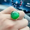 Cluster Rings Kinel Punk Green Ring Gold Color Luxury Engagement Jewelry Mosaic Natural Opal For Women Boho Vintage