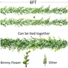 Dekorativa blommor 1 st 1,8 m konstgjorda eukalyptus växter rotting bröllop heminredning grön växt lämnar gräs trädgård dekoration