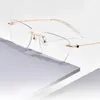 Zonnebrillen frames ultra licht titanium randloze bril voor mannen polygonale optische glazen met voorgeschreven lensframe vrouwen