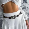 Cintos Bohemian Belt Beads Decor Trançado Mulheres Vintage Étnico Lace Up Ajustável Cinta de Cintura Leve para Individual