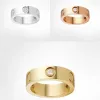 2024 Classic Ring titanium steel silver love ring men and women rose gold jewelry for lovers couple rings gift diamond