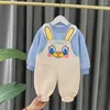 Clothing Sets 2024 Autumn Children Baby Girls Boys Solid T Shirt Cartoon Overalls Infant Clothes Outfits Toddler Kids Tracksuit