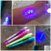 Multifunktionspennor Partihandel 2 i 1 UV Light Magic Invisible Creative Stationery Ink Plastic Highlighter Marker Pen School Office B DHN2H