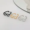 Küme halkaları çocuksu mini gözlükler kadınlar için çift yüzük yaratıcı niş tasarım açık işaret parmak moda parti takı aksesuarları