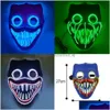 Party Masks Halloween Neon LED PURGE MASK MASKERAD