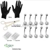 Labret Lippen-Piercing-Schmuck, Bauchnabel-Piercing-Set mit Nadelpackung, Nasen-Septum-Körper-Piercing-Werkzeug-Set, Ohr, Tragus, Nippel, Augenbraue, Labret P