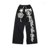 Mens Pants Vertabrae Sweatpants Hip Hop Street Letter Printed Loose Casual Mens Haruku Elastic Waist Drawstring Jogging