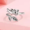 Cluster Rings 925 Sterling Silver Sloth I Love You Forever Adjustable Open Mother Daughter Cute Animal Ring Jewelry Mother's Day Gift For