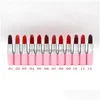 Lippenstift Make-up Gemakkelijk te dragen Moisturizer 12 kleuren Coloris Cosmetica Make-up Groothandel Lip Stick Mat Drop Delivery Gezondheid Schoonheid Lippen Dh73W