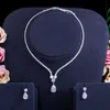 Choucong Originele Bruiloft Sieradensets Luxe 18k Wit Goud Vulling Waterdruppel 5A Kubieke Zirkonia CZ Diamant Partij Dames Oorknopjes Bruids Tennisketting Cadeau