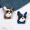 Broches Drui Dos Desenhos Animados Acrílico Legal Óculos De Sol Cão Bonito Esmalte Animal Broche Para Mulheres Homens Casaco Pacote Decoração Pins Presentes