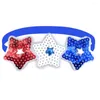 Hundkläder 30/50 st 4 juli Bow Tie Star Style Pet American Independence Day Sequin Bowknot Puppy Holiday Grooming Supplies